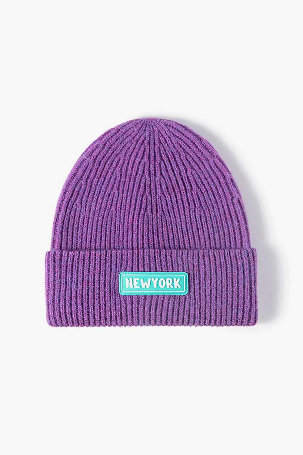 NEWYORK Patch Rib-Knit Cuffed Beanie, image 16