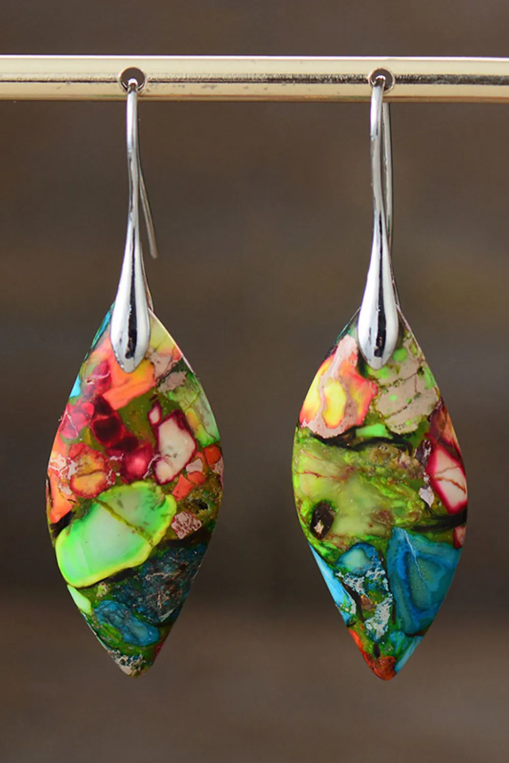 Handmade Natural Stone Dangle Earrings, image 2