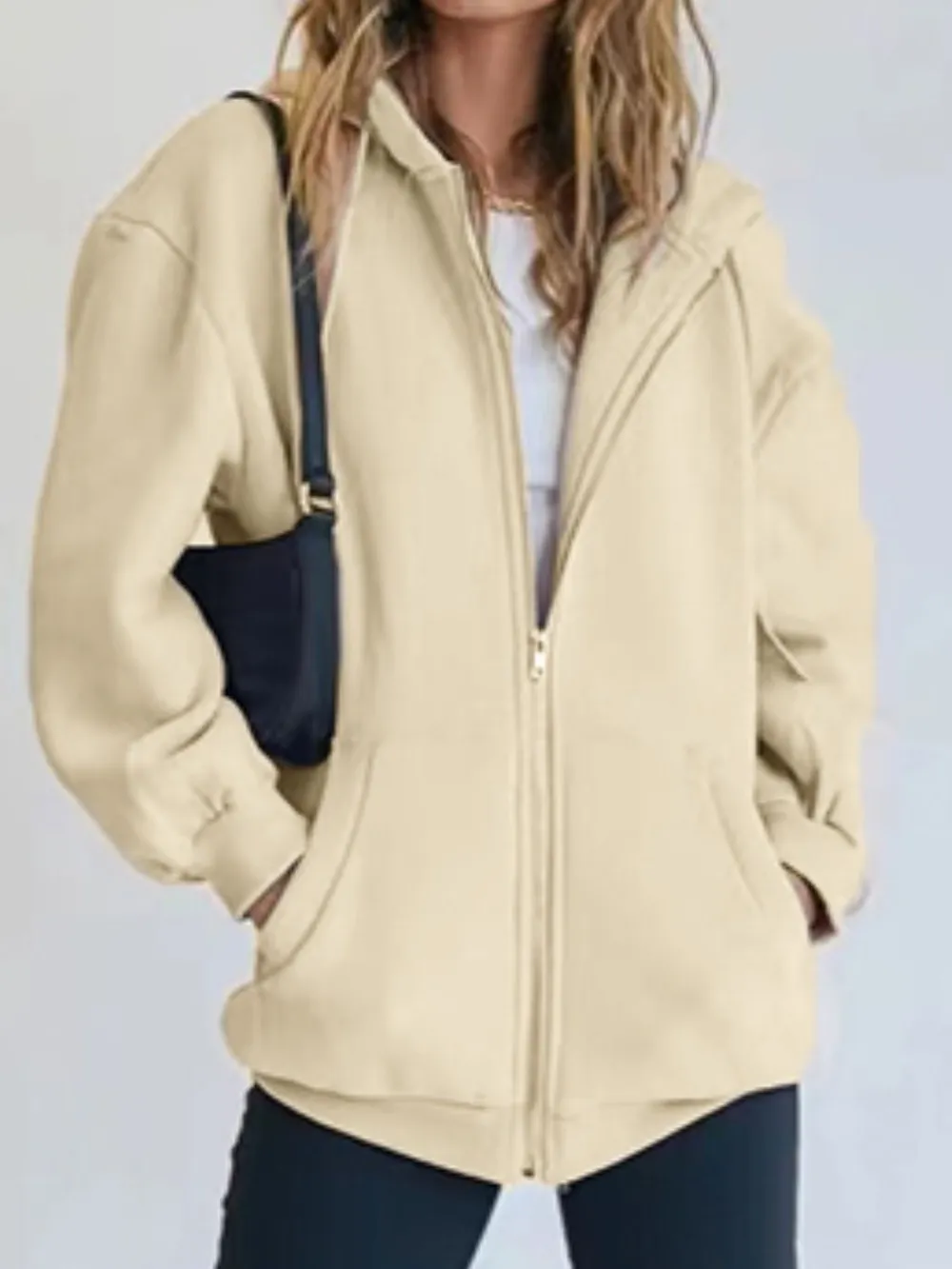 Zip-Up Drawstring Hoodie, image 2