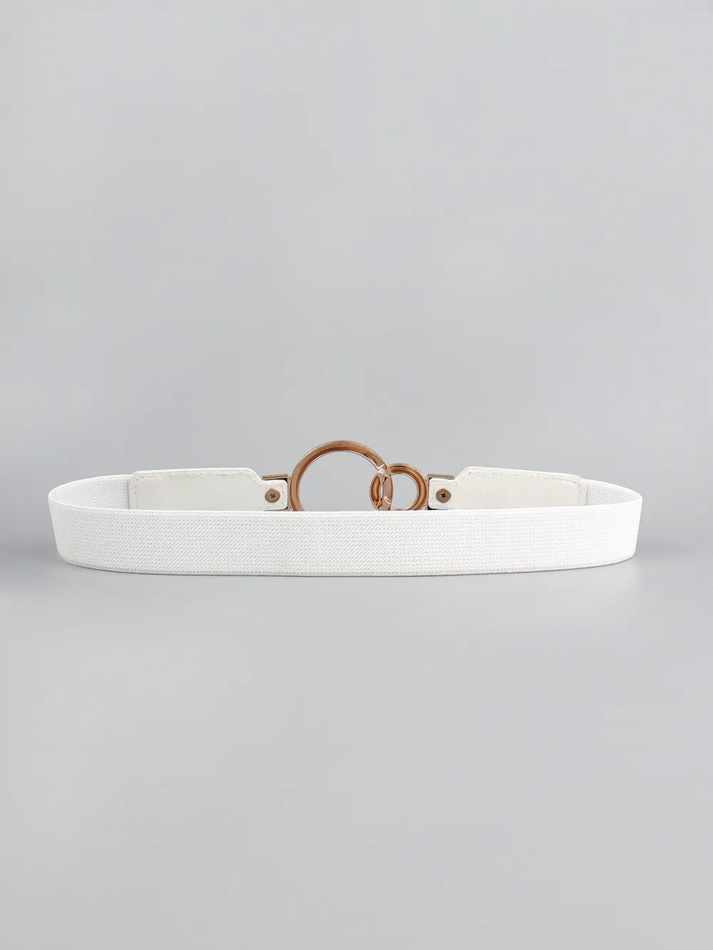 Double Ring Buckle Elastic PU Belt, image 8