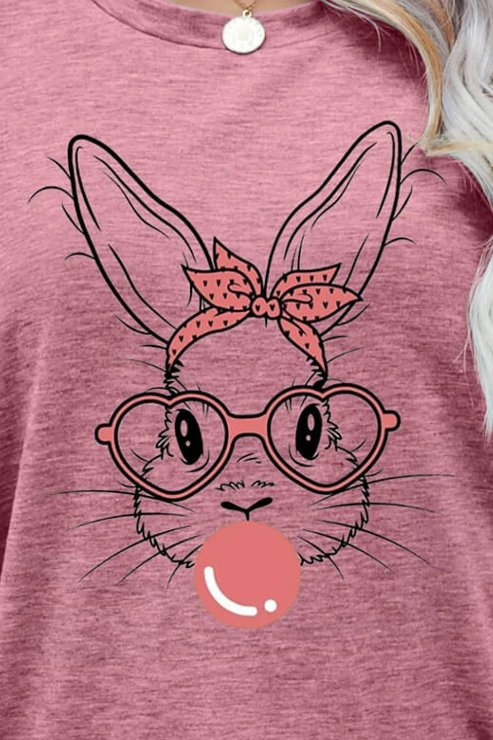 Easter Bunny Graphic Round Neck T-Shirt, image 13