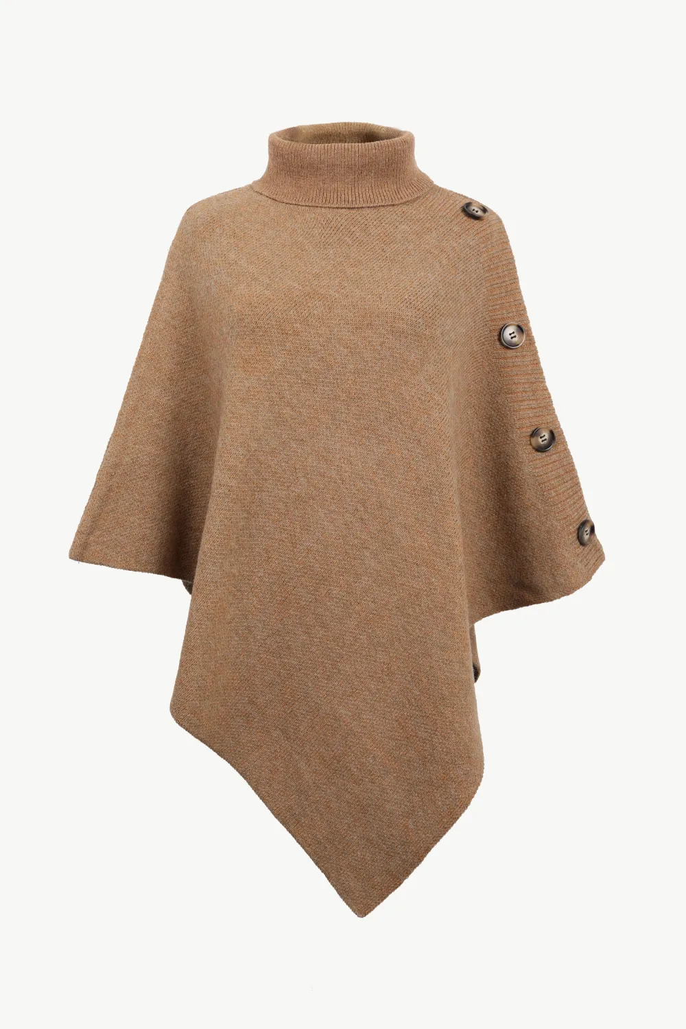 Turtleneck Buttoned Poncho, image 5