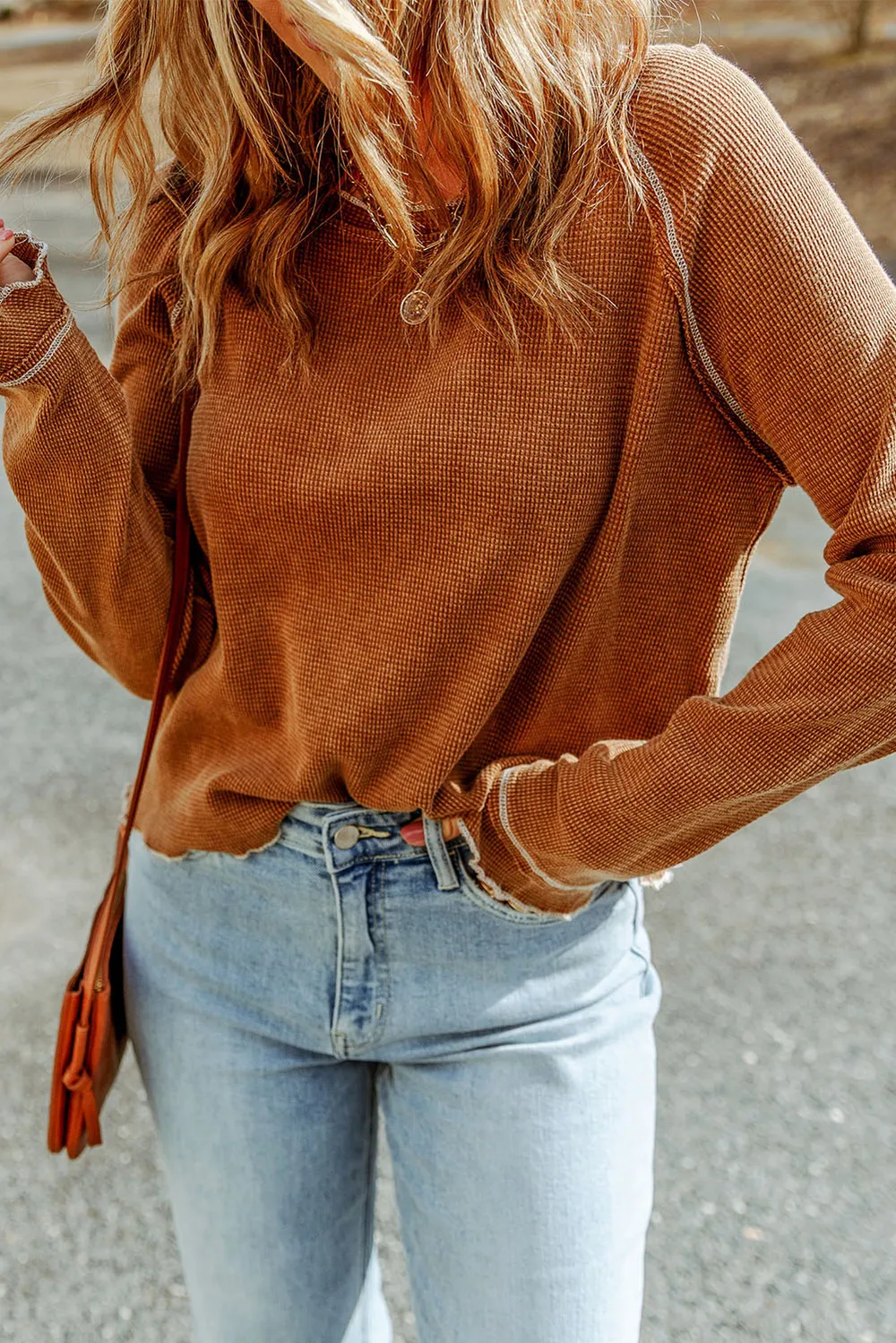 Long Raglan Sleeve Round Neck Top, image 13