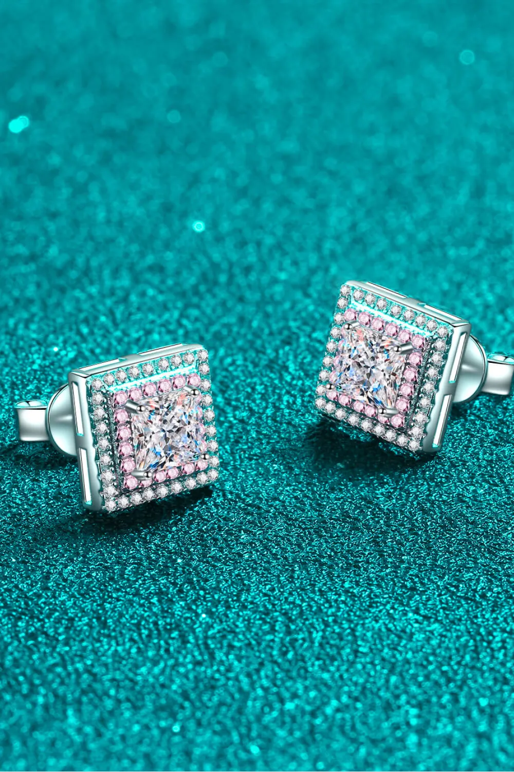 Moissanite Square Stud Earrings, image 4