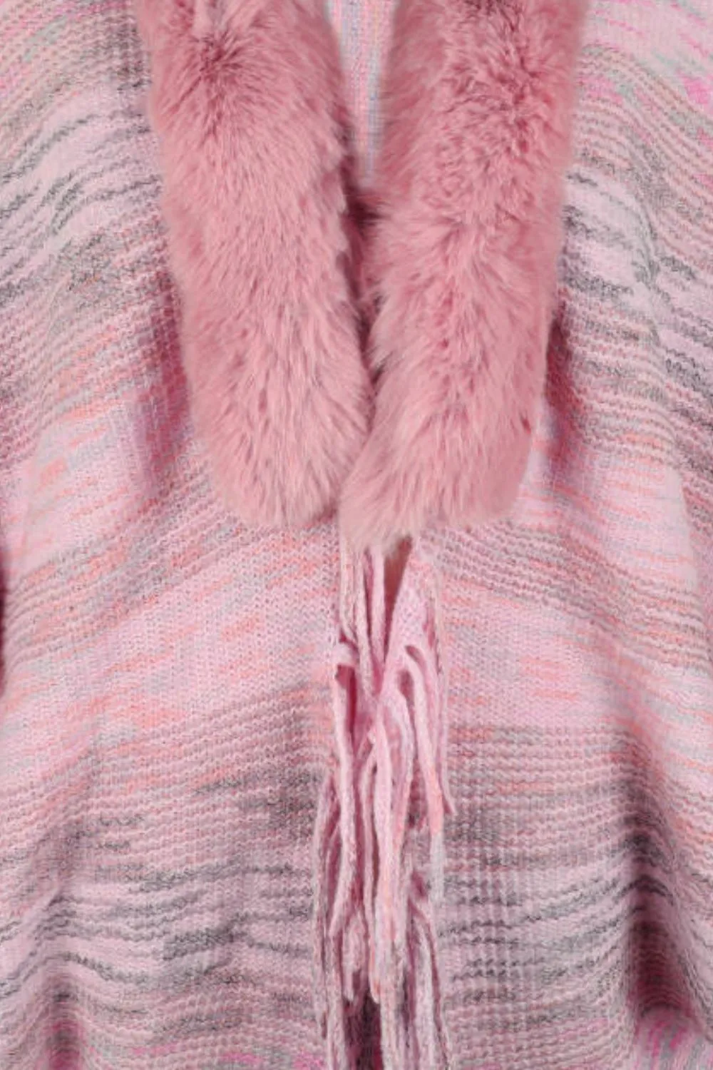 Open Front Fringe Hem Poncho, image 7
