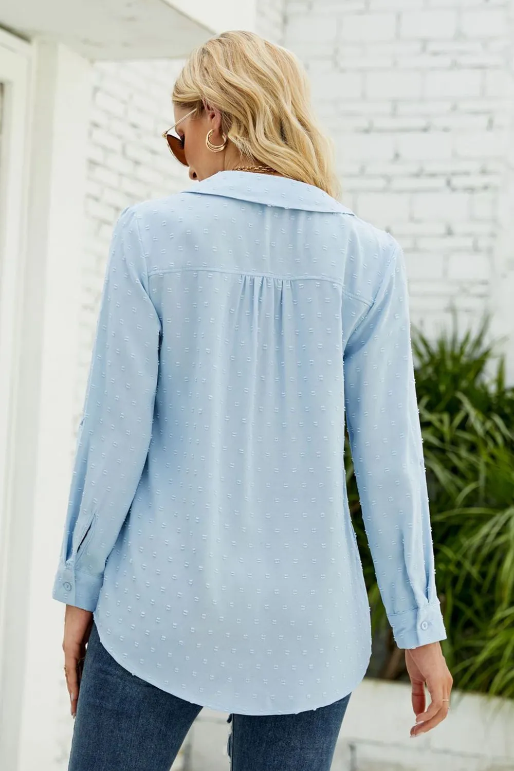 Swiss Dot Johnny Collar Blouse, image 4