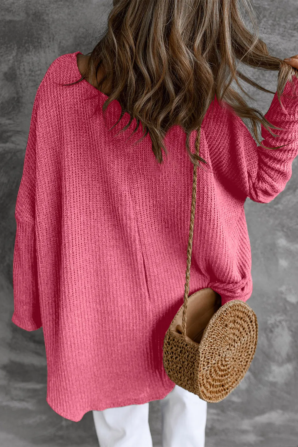 Round Neck High-Low Sweater, image 10