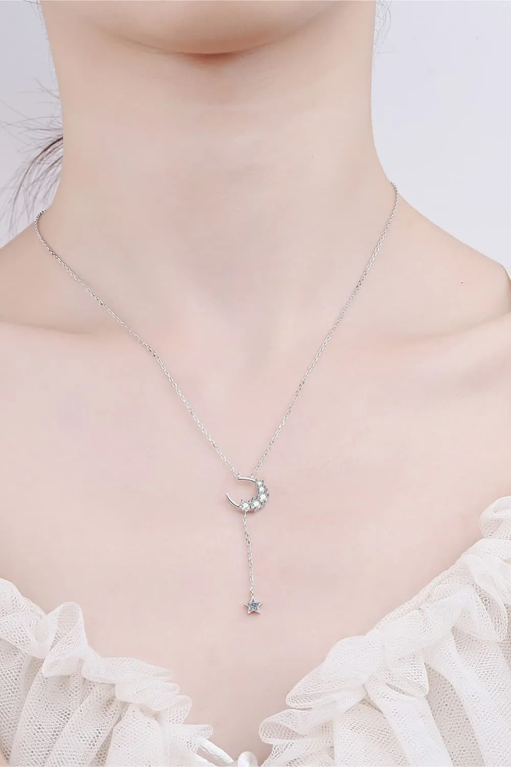 Star & Moon Moissanite Necklace, image 6