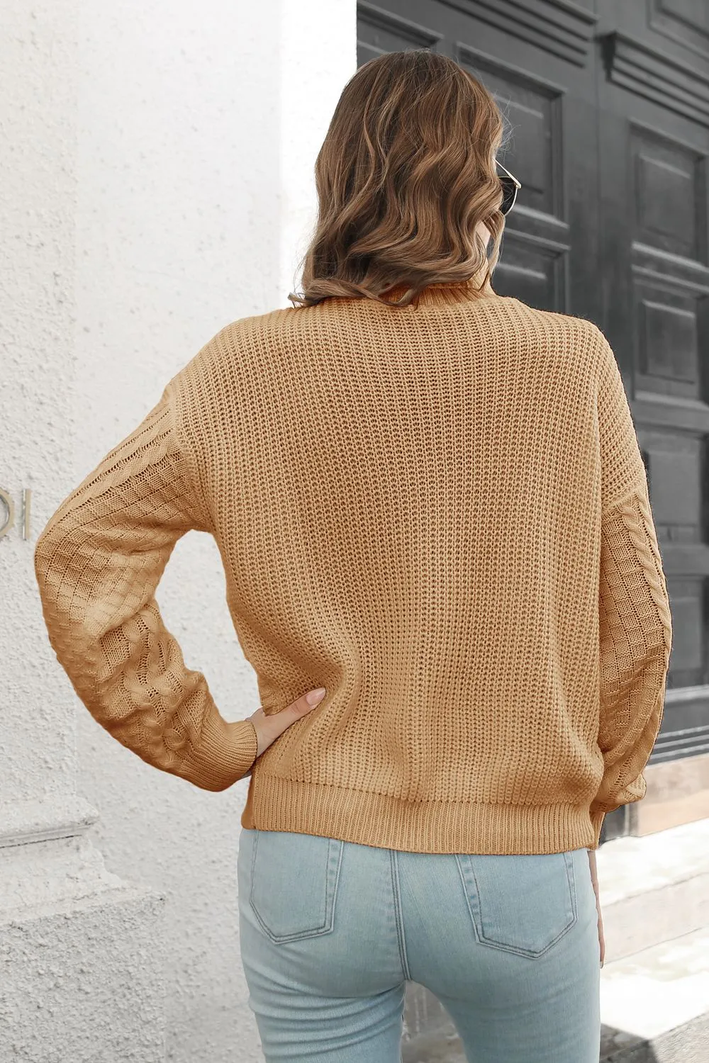 Cable-Knit Turtleneck Sweater, image 9