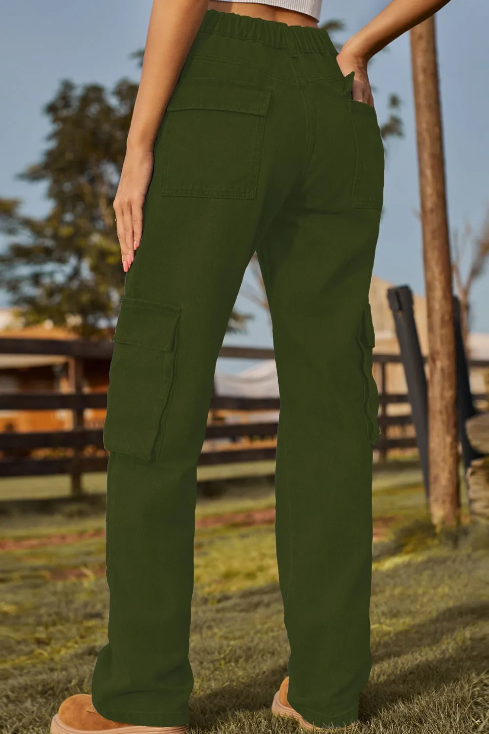 Loose Fit Long Jeans with Pockets, image 18