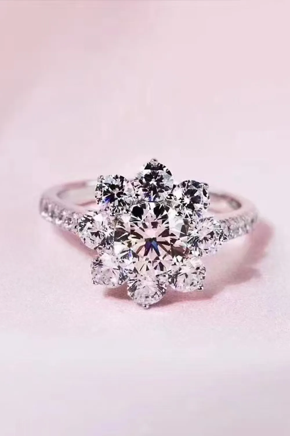 1 Carat Moissanite Flower Ring, image 3
