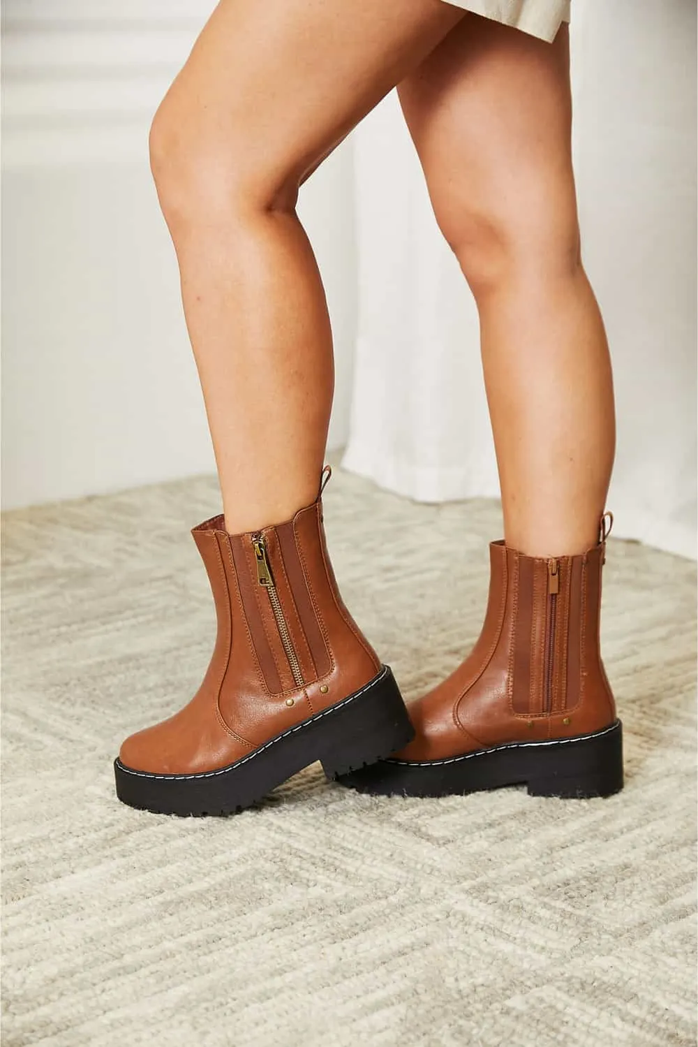 Side Zip Platform Boots, image 5