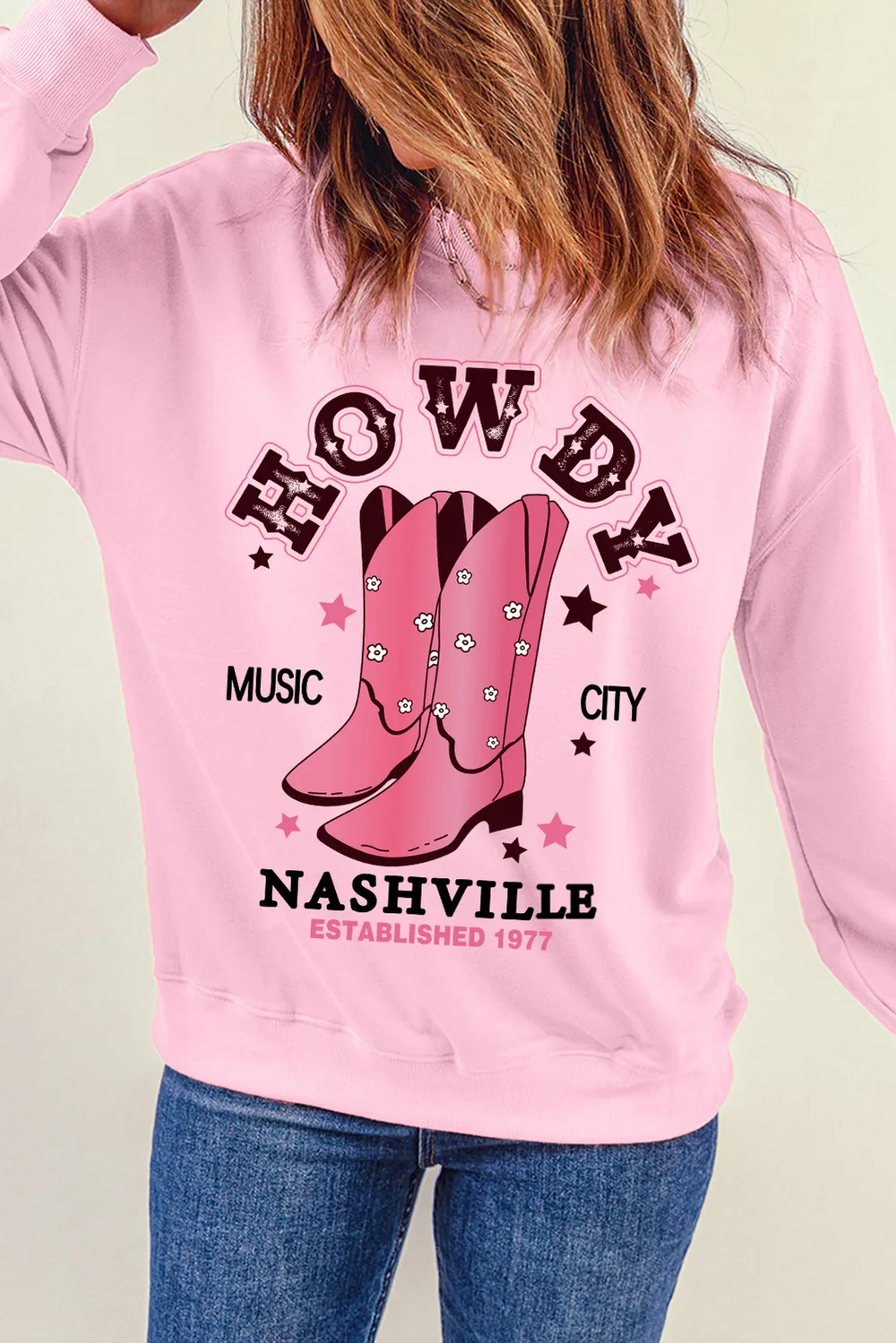 Cowboy Boots Graphic Dropped Shoulder Sweatshirt, image 4
