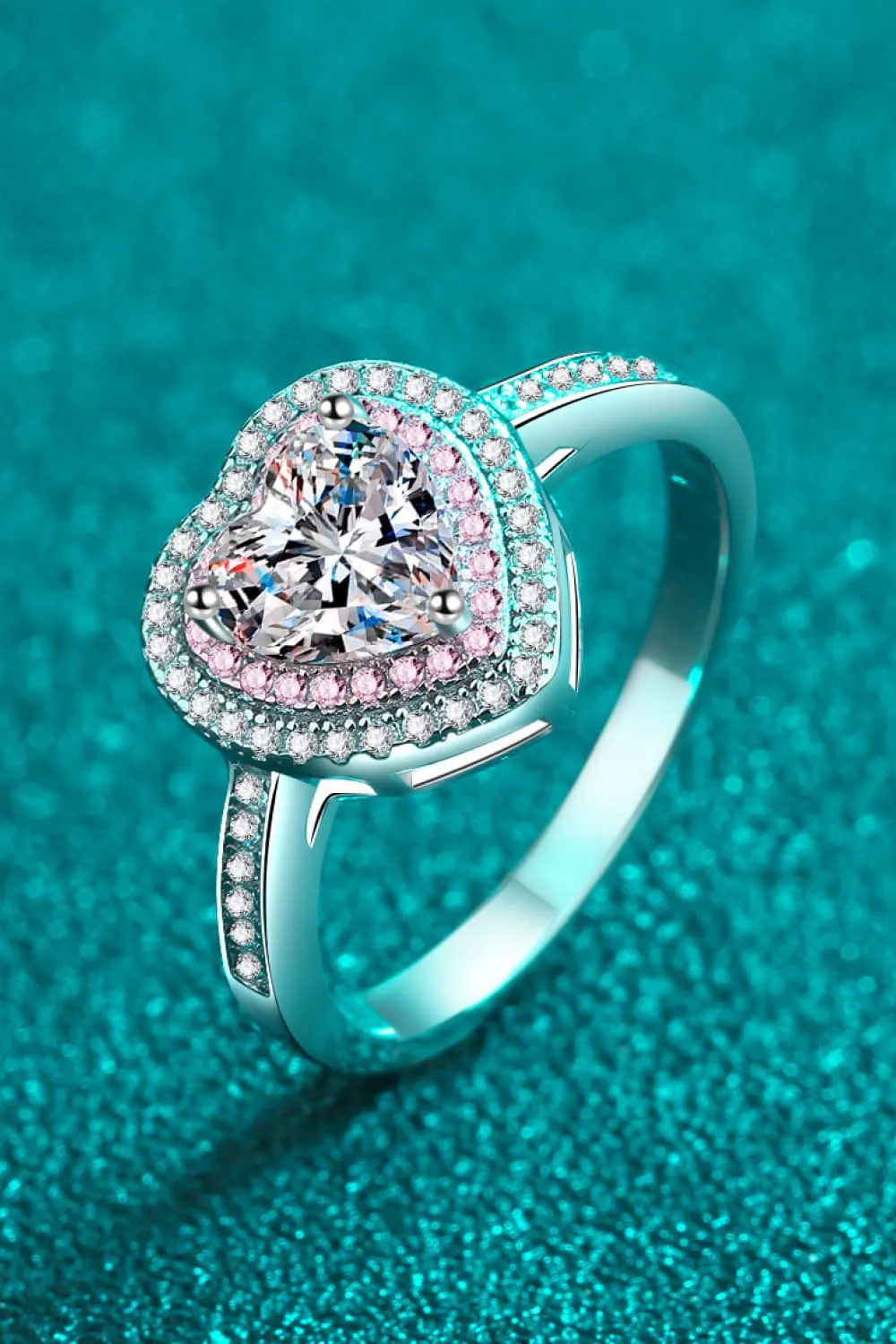 1 Carat Moissanite Heart 925 Sterling Silver Ring, image 5