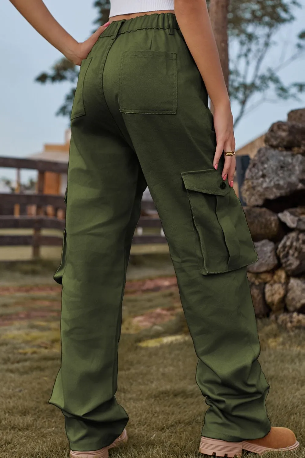 Loose Fit Long Jeans with Pockets, image 12