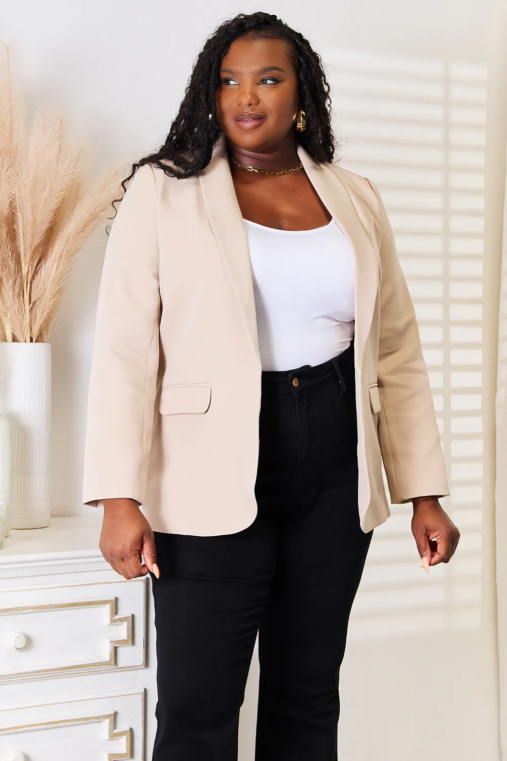 Shawl Collar Long Sleeve Blazer, image 7