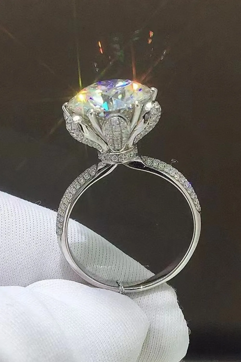 5 Carat Moissanite Side Stone Ring, image 3
