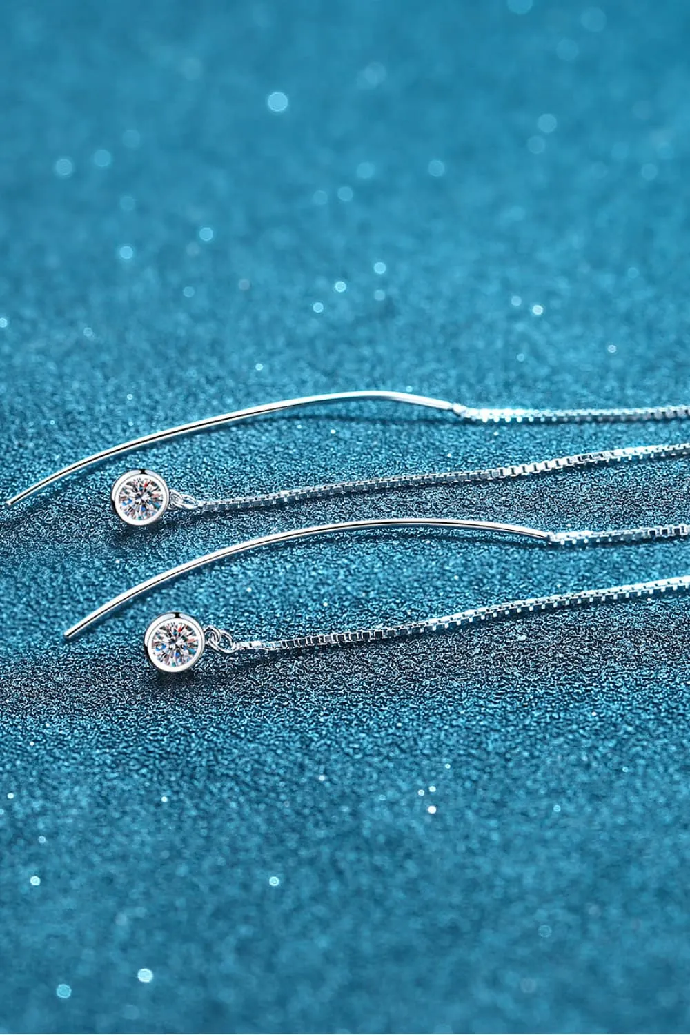 Moissanite 925 Sterling Silver Threader Earrings, image 6