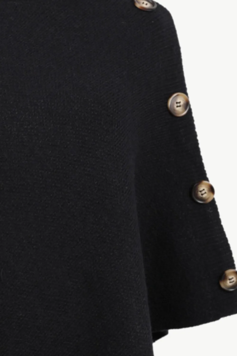Turtleneck Buttoned Poncho, image 16