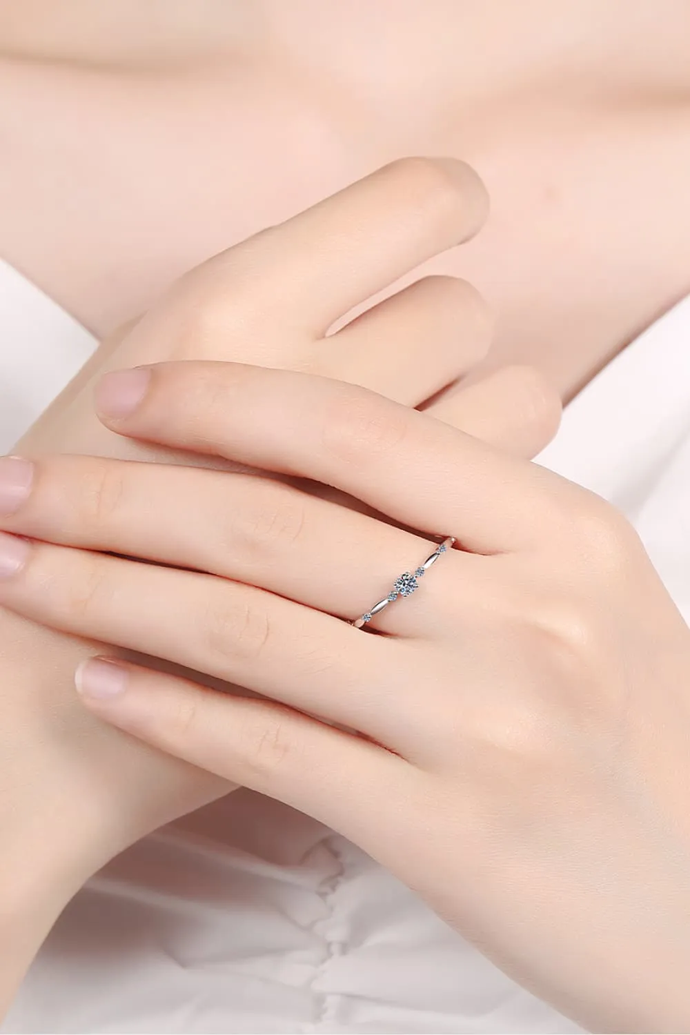 Moissanite 925 Sterling Silver Rhodium-Plated Ring, image 7
