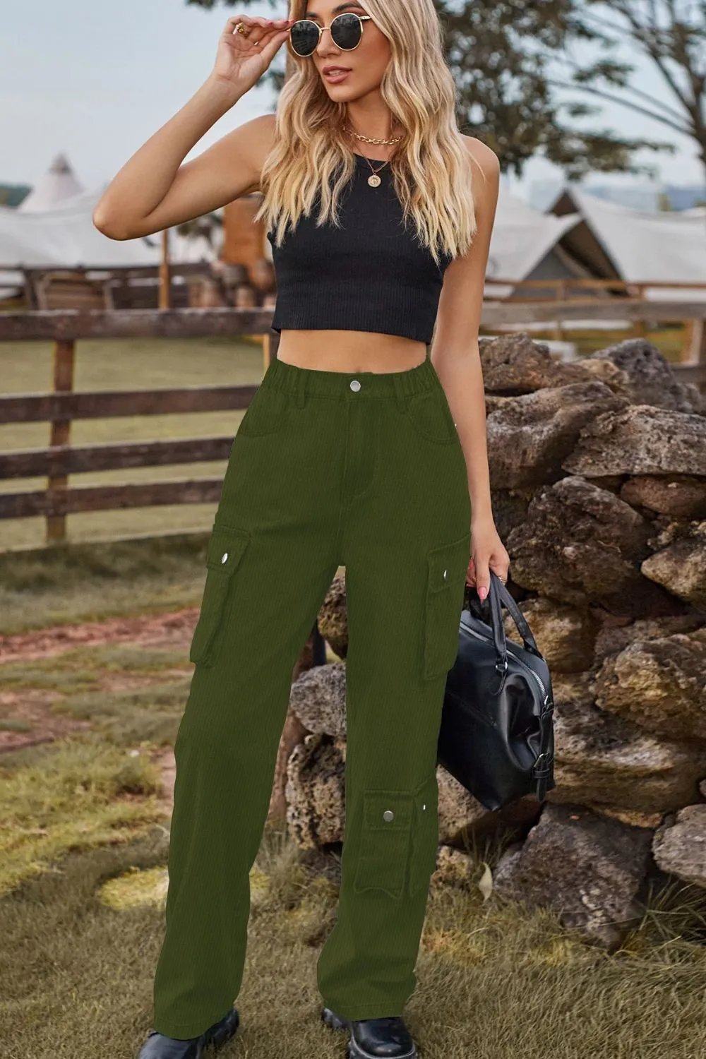 Loose Fit Long Jeans with Pockets, image 23