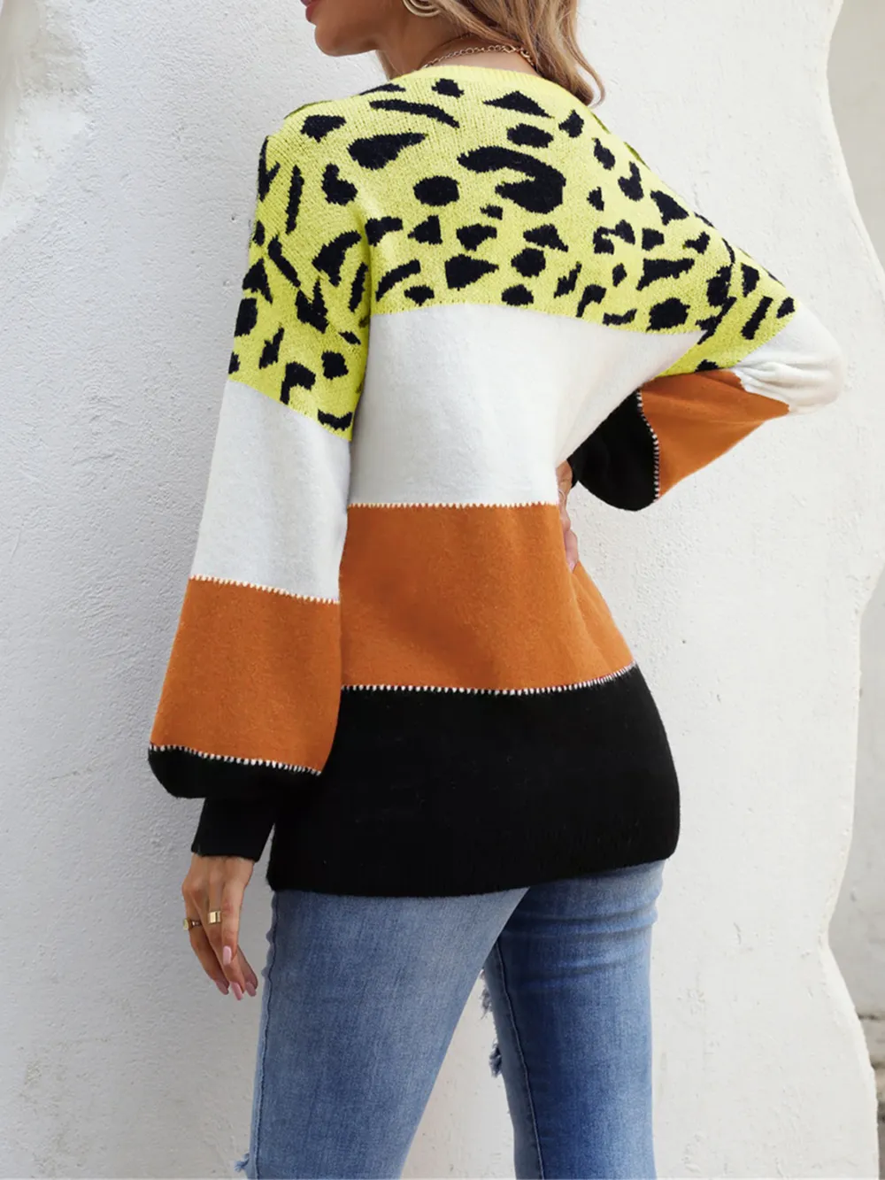 Color Block Round Neck Sweater, image 9