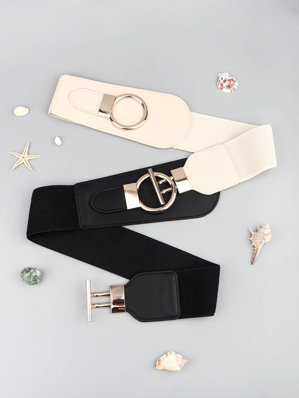 PU Elastic Wide Belt with Alloy Buckle, image 28
