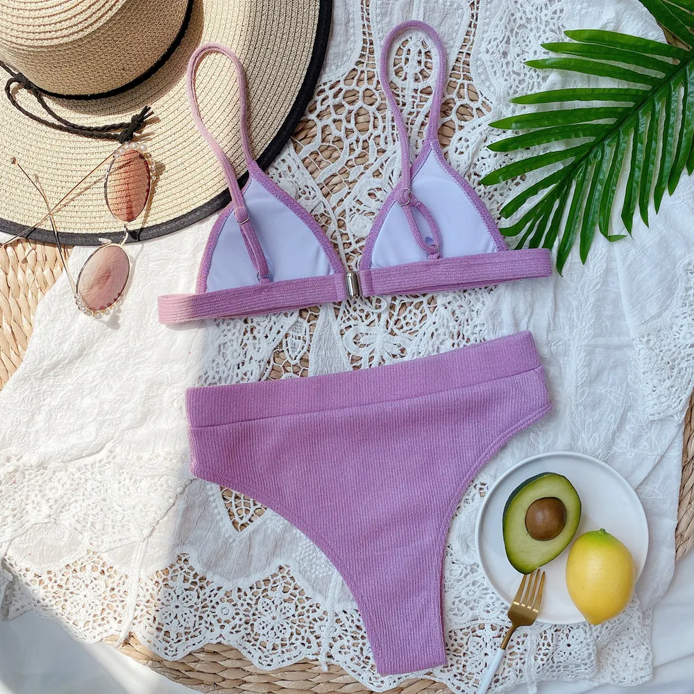 Spaghetti Strap Ribbed Bikini Set, image 16