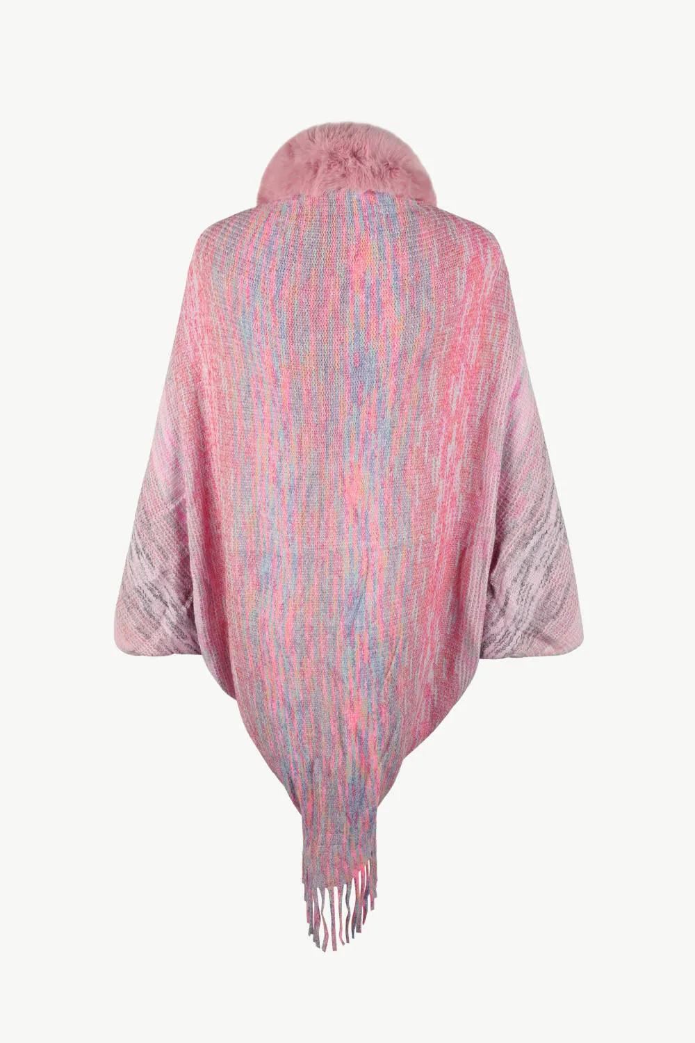 Open Front Fringe Hem Poncho, image 6