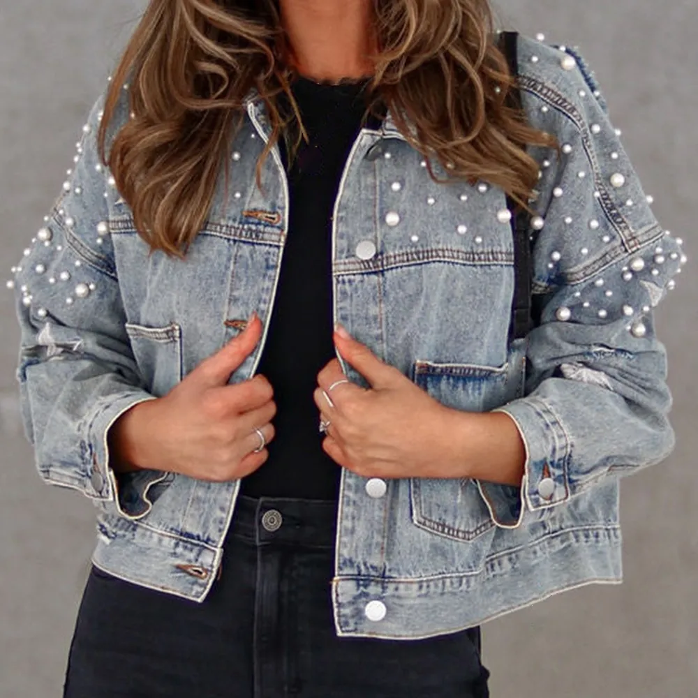 Bead Detail Denim Jacket, image 2