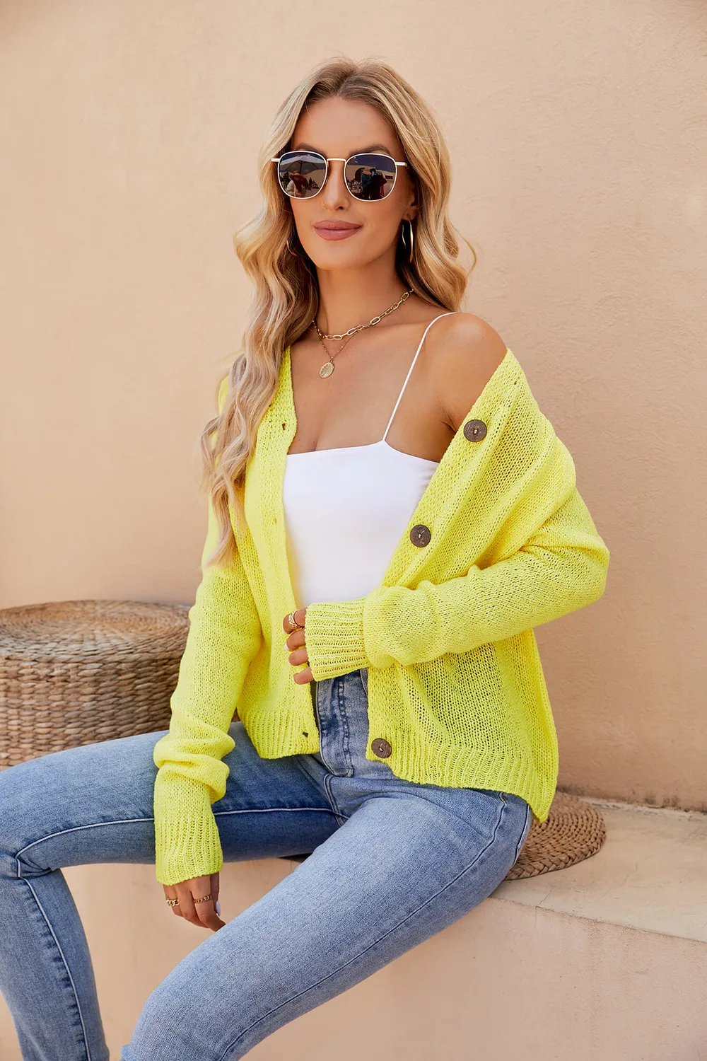 Raglan Sleeve Button Front Cardigan, image 4
