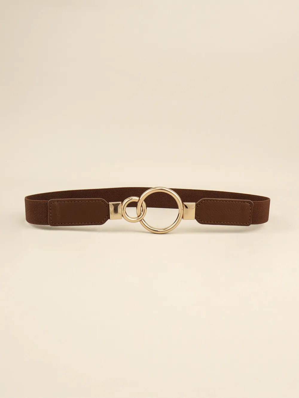 Double Ring Buckle Elastic PU Belt, image 10