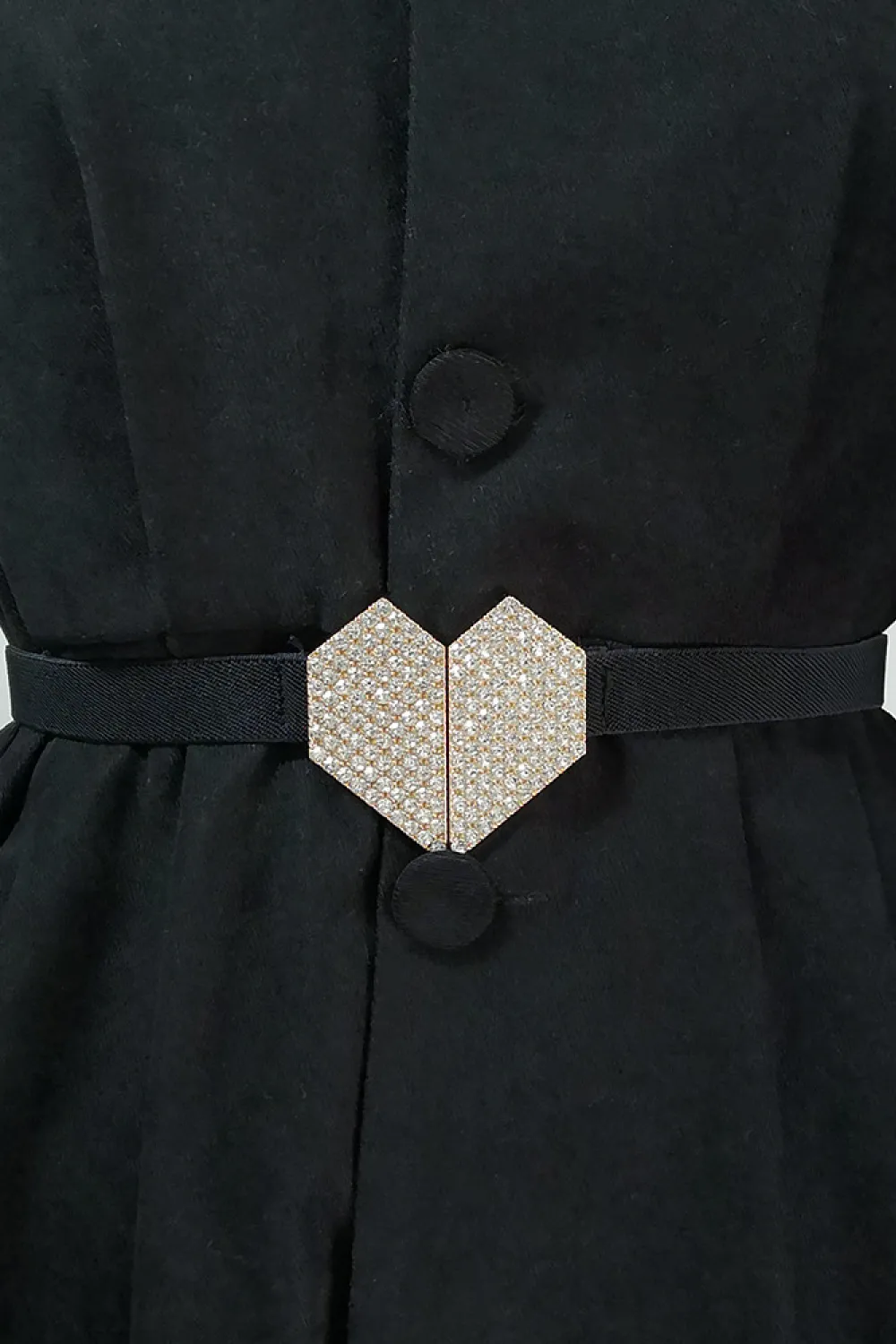 Rhinestone Heart Buckle Elastic Belt, image 2