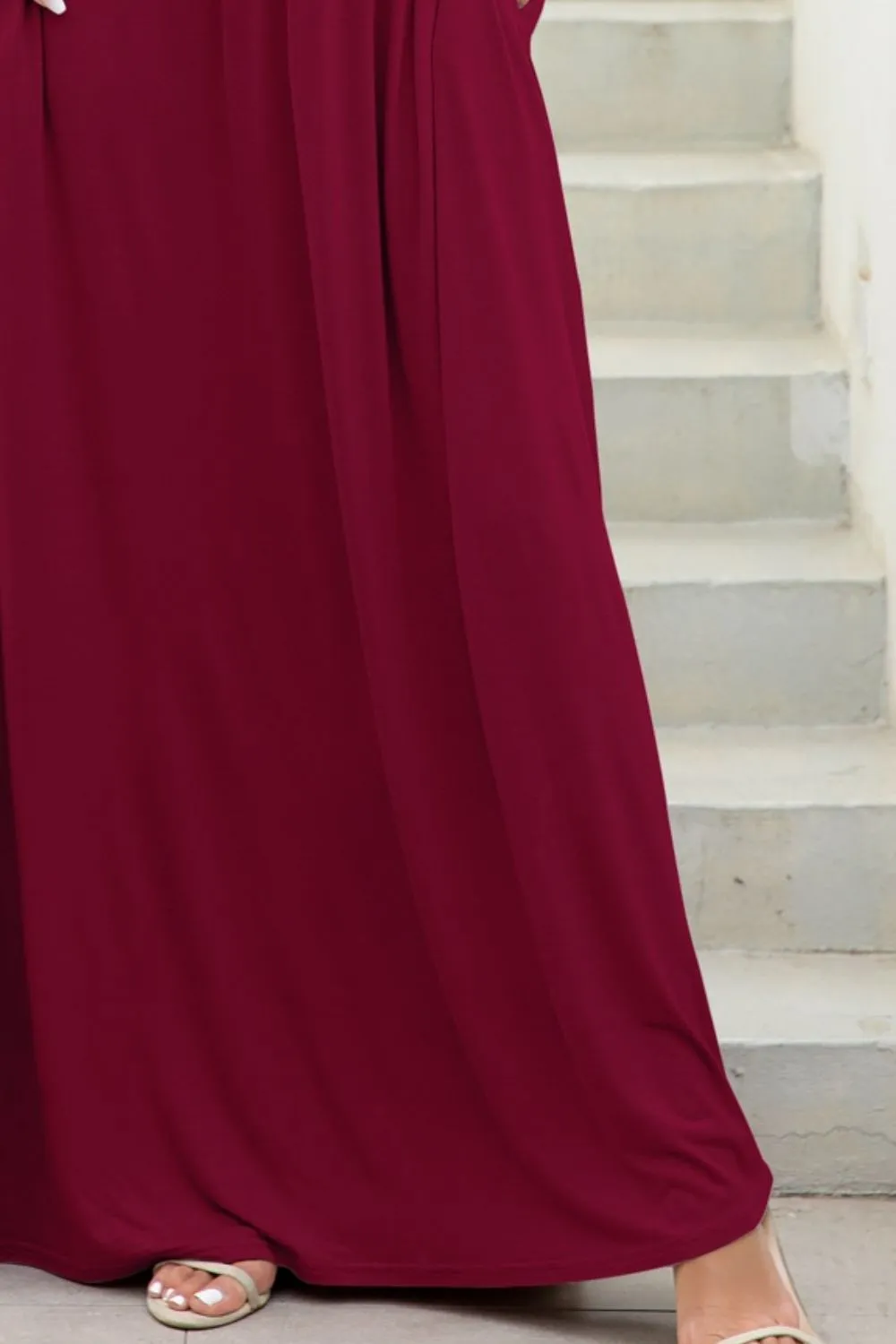 Round Neck Maxi Tee Dress with Pockets, image 10