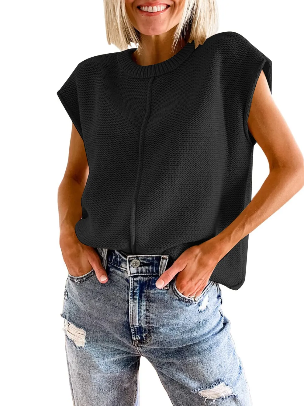 Cap Sleeve Sweater Vest, image 12