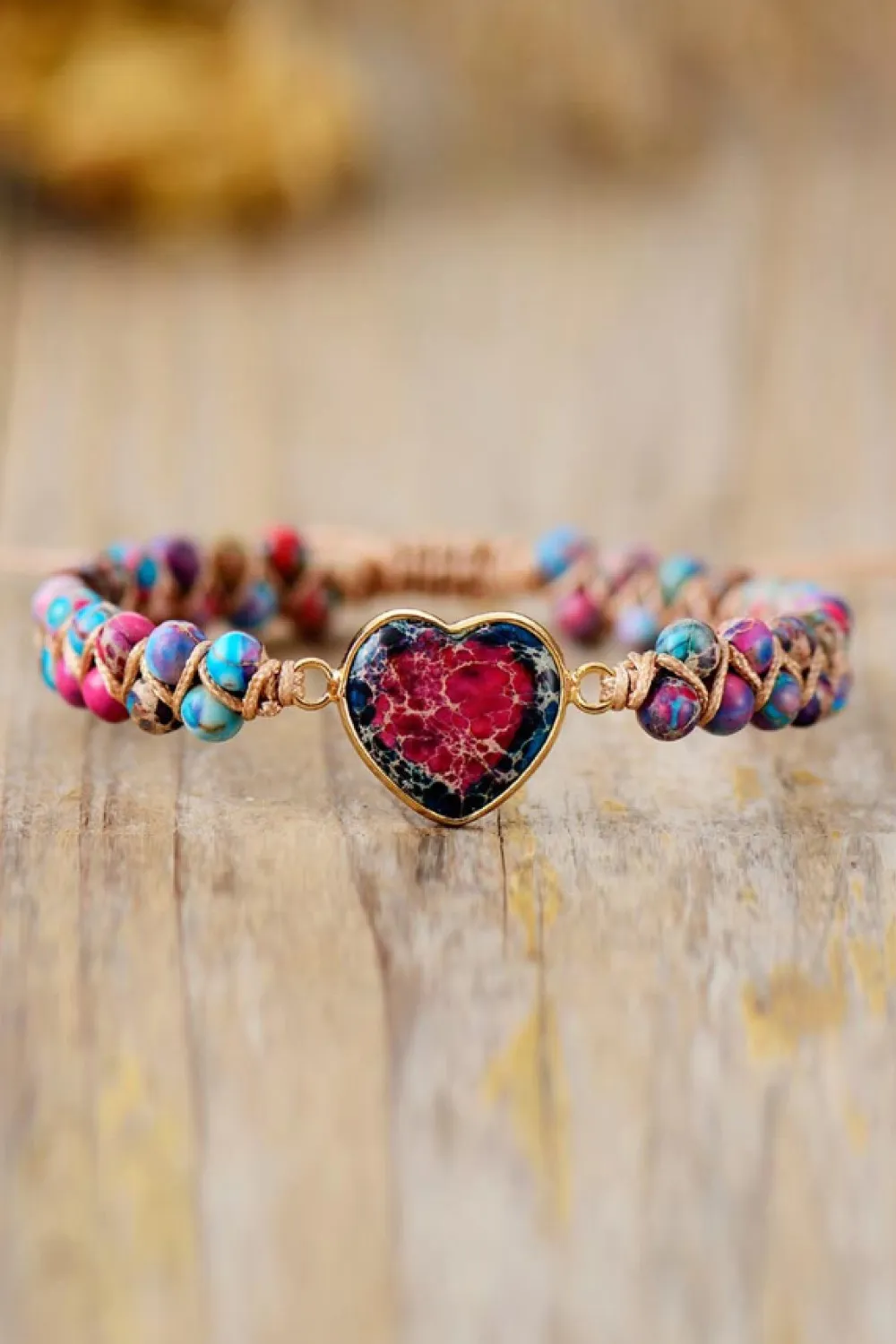 Handmade Heart Shape Natural Stone Bracelet, image 12