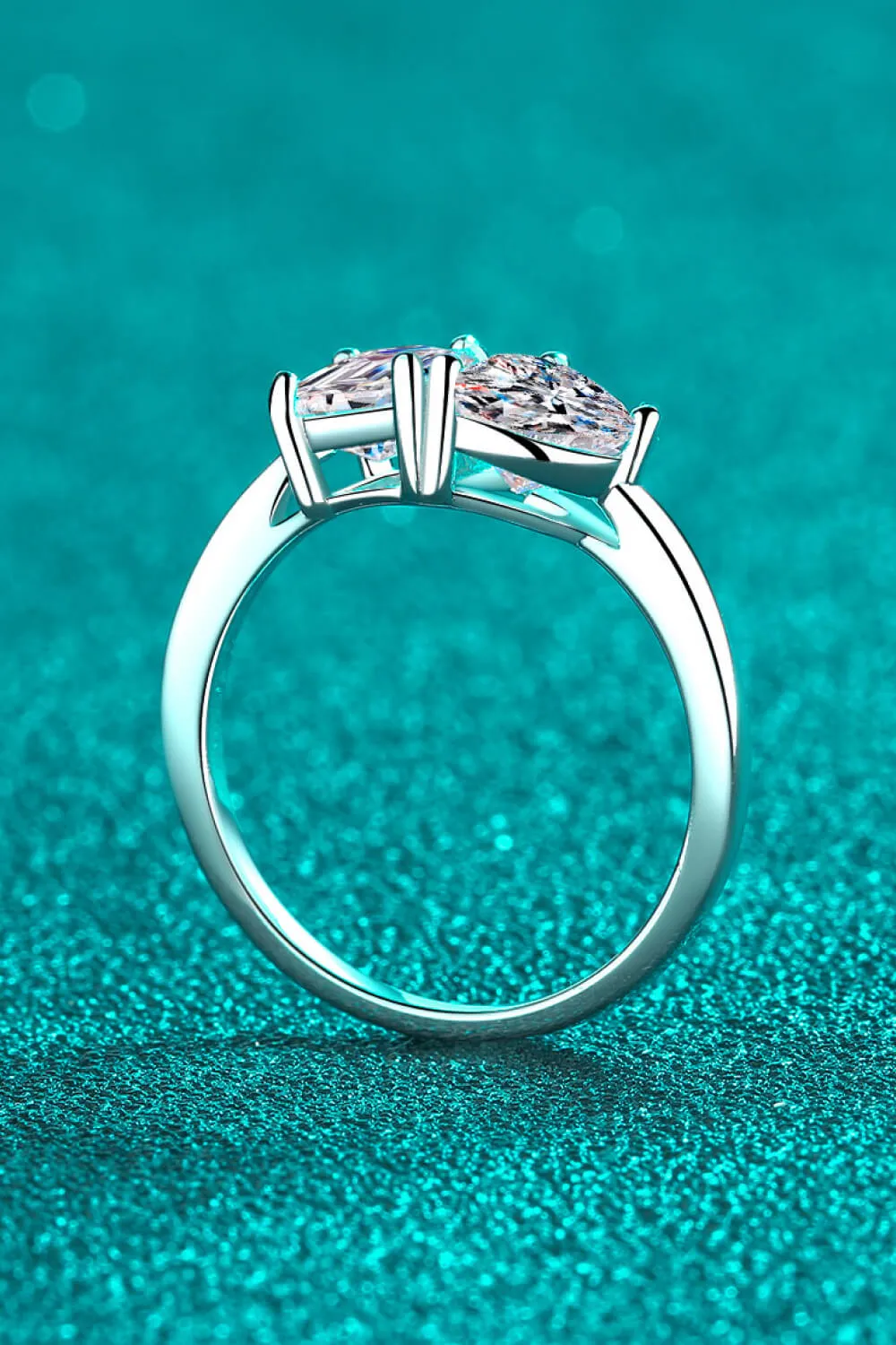 Rhodium-Plated 2 Carat Moissanite Ring, image 5