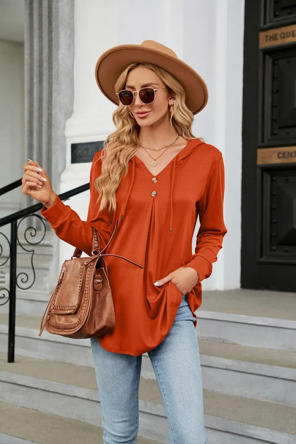Long Sleeve Hooded Blouse, image 16
