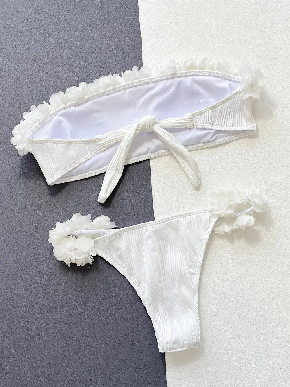 Applique Tie Back Two-Piece Bikini Set, image 5