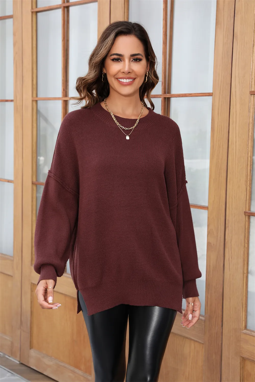 Round Neck Long Sleeve Sweater, image 16