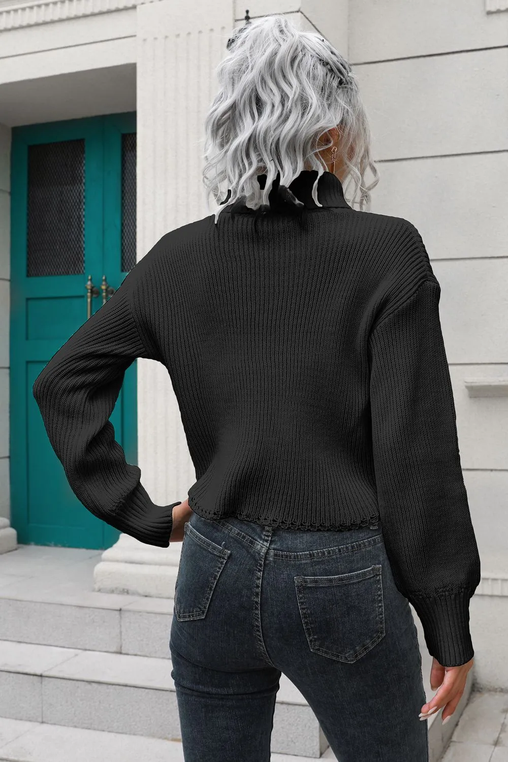 Turtleneck Dropped Shoulder Sweater, image 6