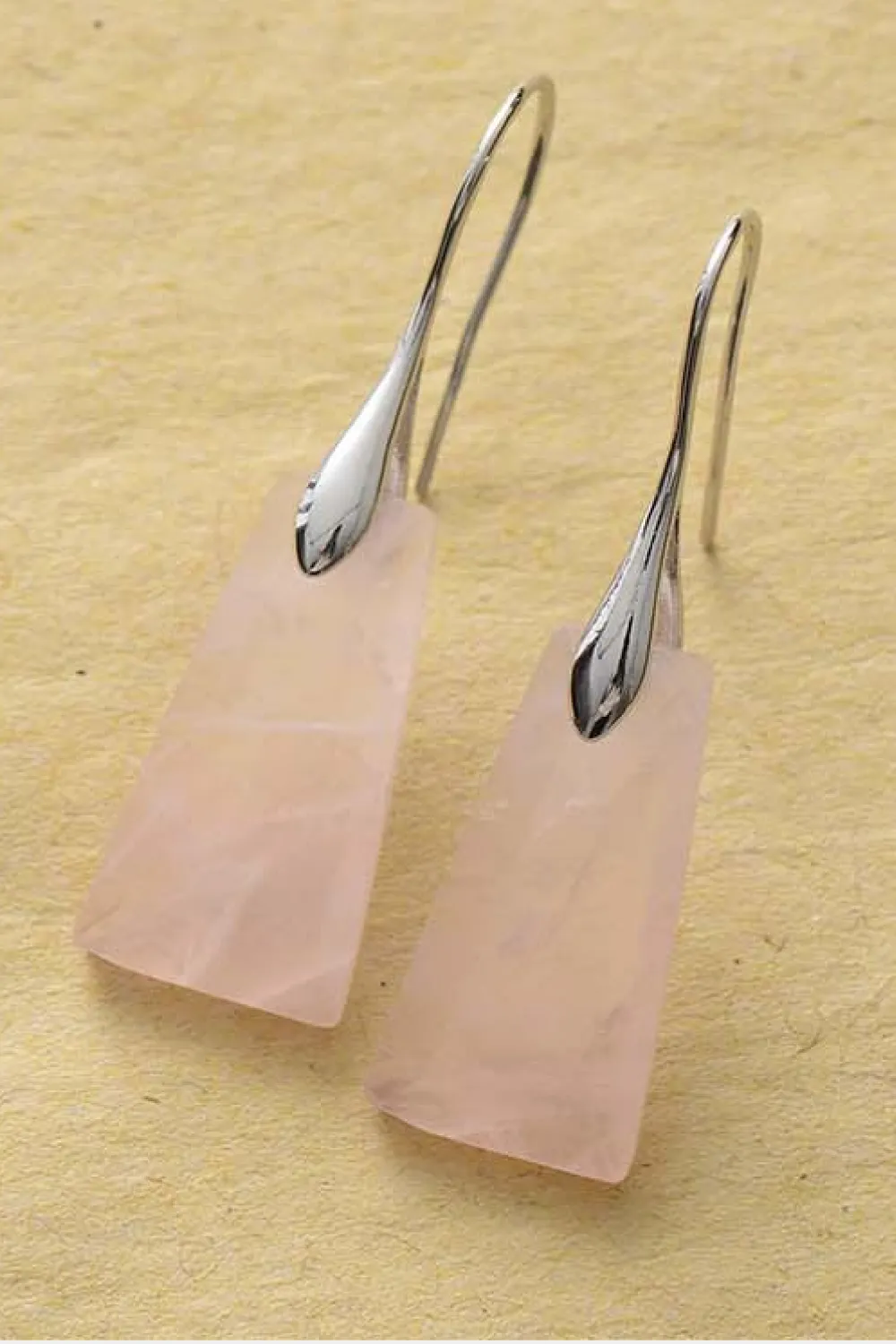 Handmade Geometrical Shape Natural Stone Dangle Earrings, image 9