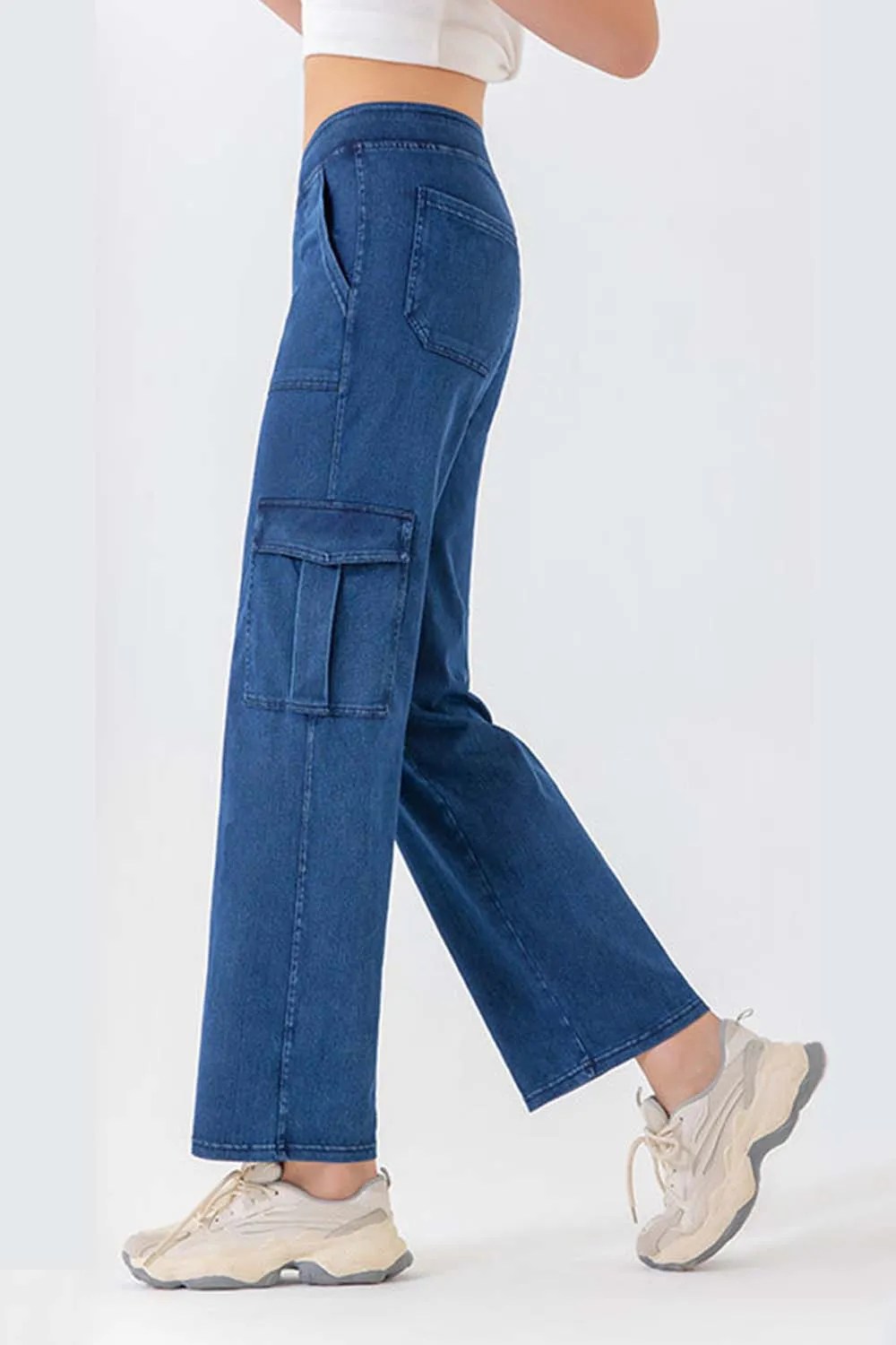 Buttoned Pocketed Long Jeans, image 11