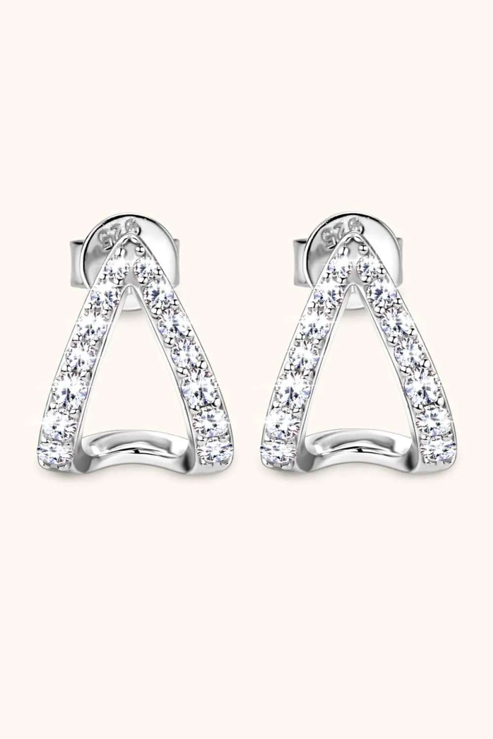 Moissanite Minimalist 925 Sterling Silver Earrings, image 7