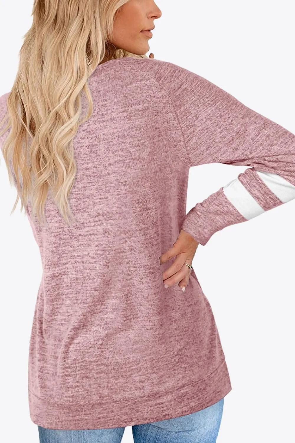 Striped Contrast Raglan Sleeve Top, image 12