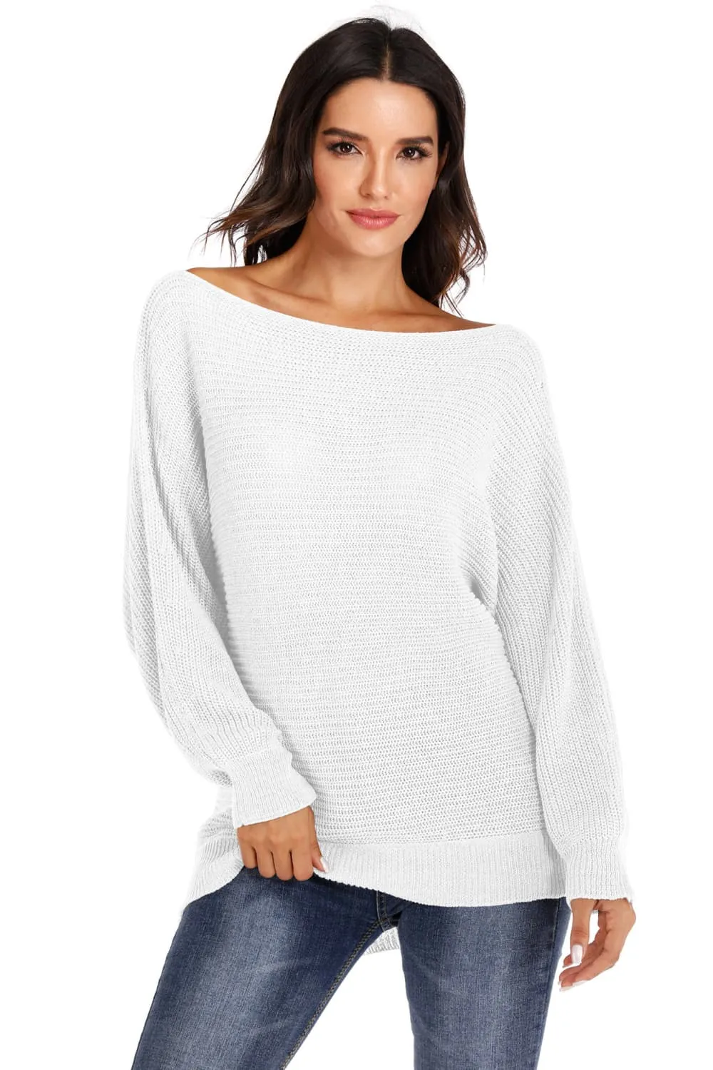 One Shoulder Dolman Sleeve Sweater, image 4