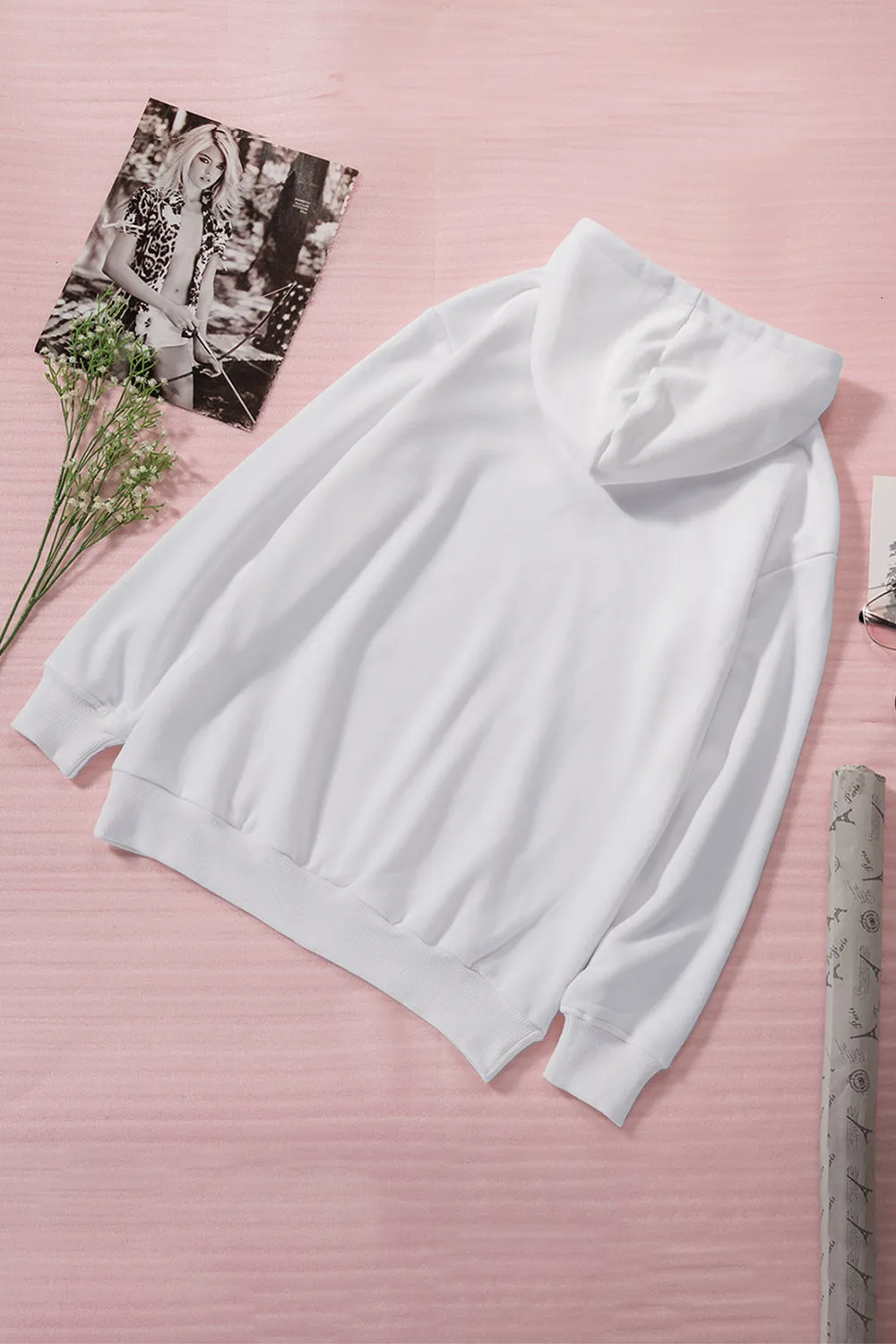 Dropped Shoulder Kangaroo Pocket Hoodie, image 20