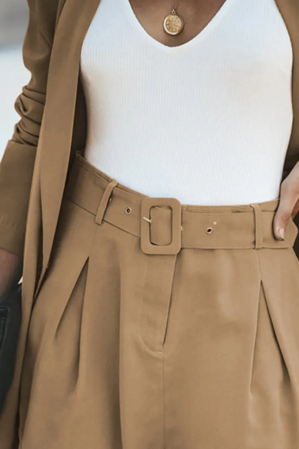 Longline Blazer and Shorts Set with Pockets, image 5