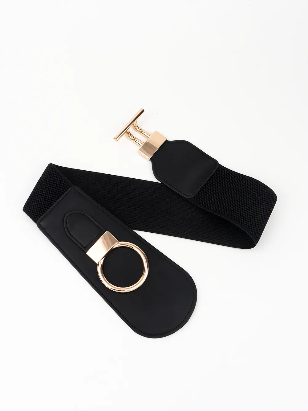 PU Elastic Wide Belt with Alloy Buckle, image 29