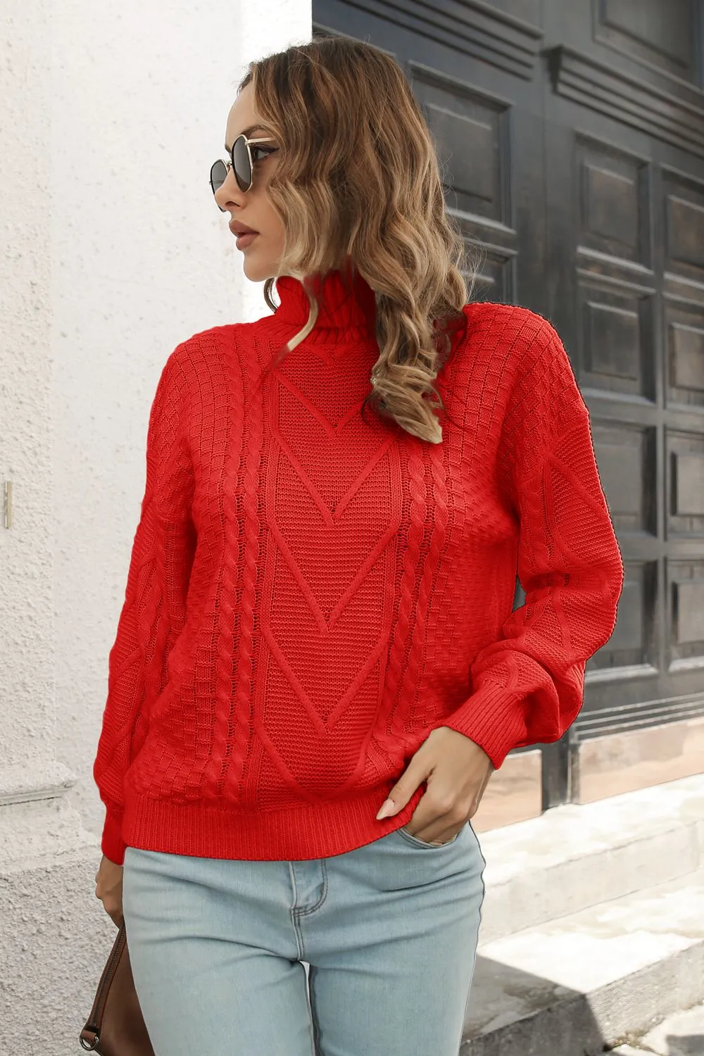 Cable-Knit Turtleneck Sweater, image 2